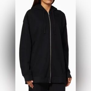 Ninety Percent Organic Cotton Brushed Loopback Zip-up Hoodie, Black